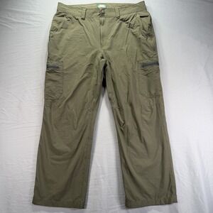 Vintage LL Bean Nylon Cargo Pants Mens 34x30 Green Lightweight Work Outdoors